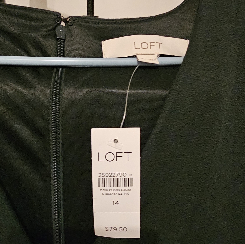 Loft New Dress Size 14 Dark Green